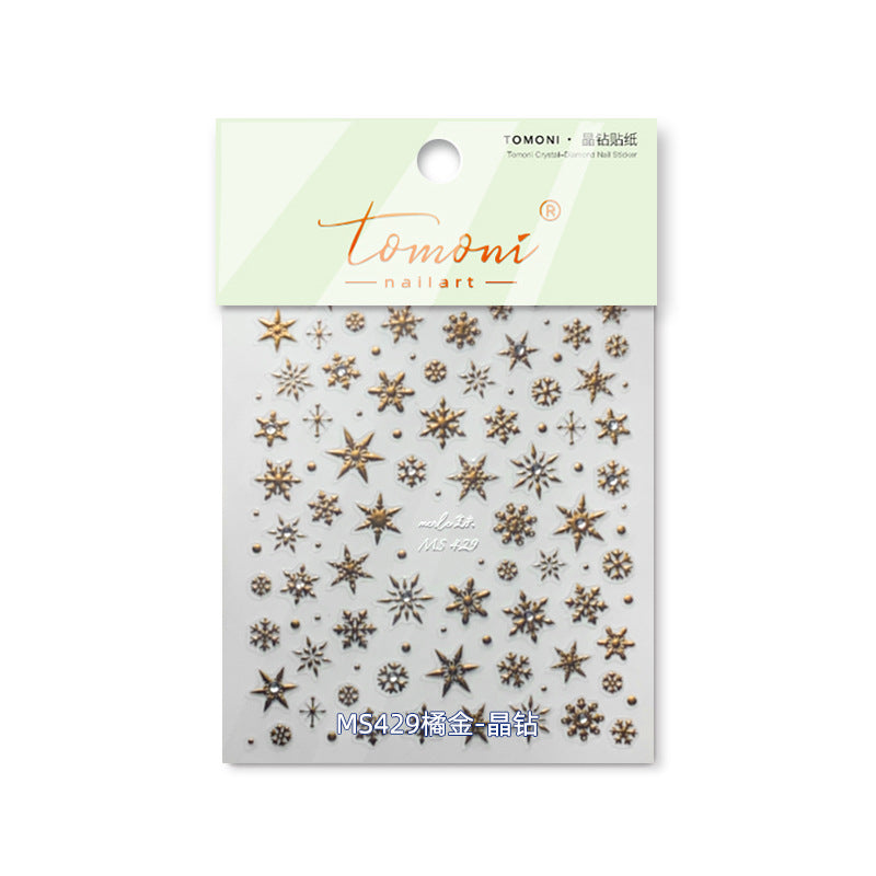 Silver Snowflake Collection: "Crystal Silver Snowflake" – 3D Embossed Nail Sticker