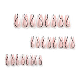 Silver glitter point drill press-on nails wholesale white splicing black line nail piece press on nails｜365nails