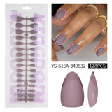 Nail Tips popular French press on nails almond nail short matte removable fake nail 128 pieces bagged nail art