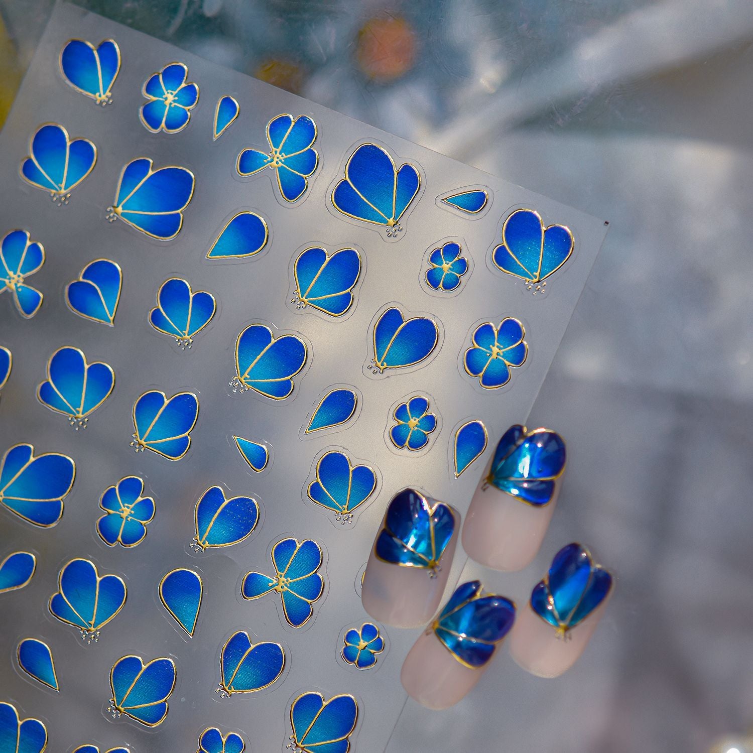 365nails: "Blue Gradient Butterfly Wing" – nail art stickers