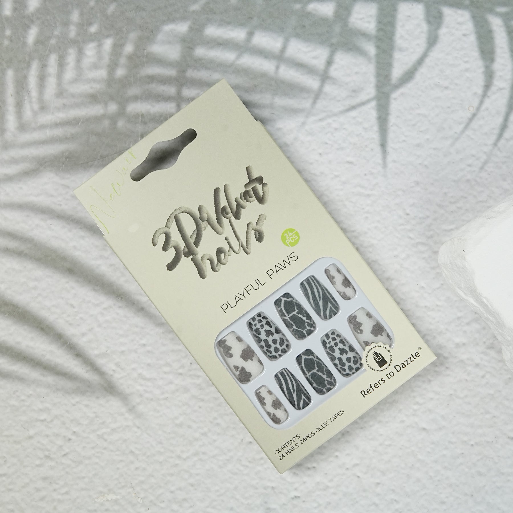 Wild Whispers Collection: "Playful Paws" – Short Square Press-On Nails