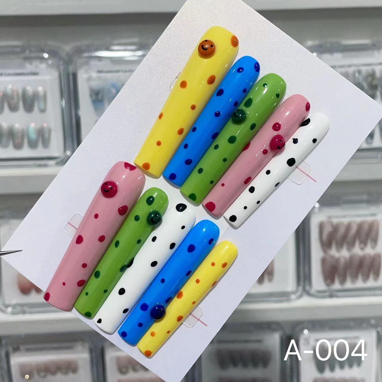 Extra Long 5.5cm Water Pipe Press-On Nails | Handmade Collection | Round Shape