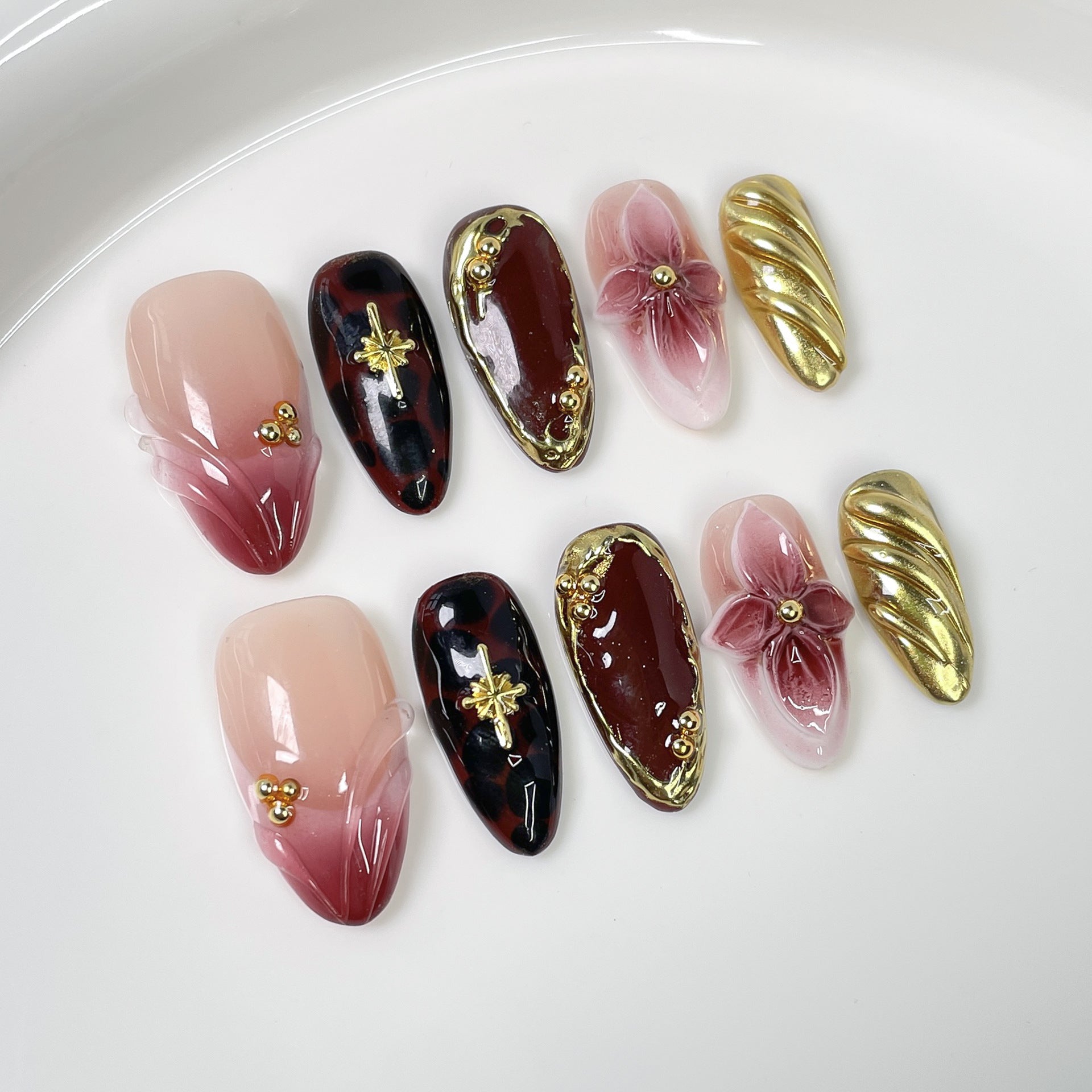 Velvet Ember Series Press-On Nails