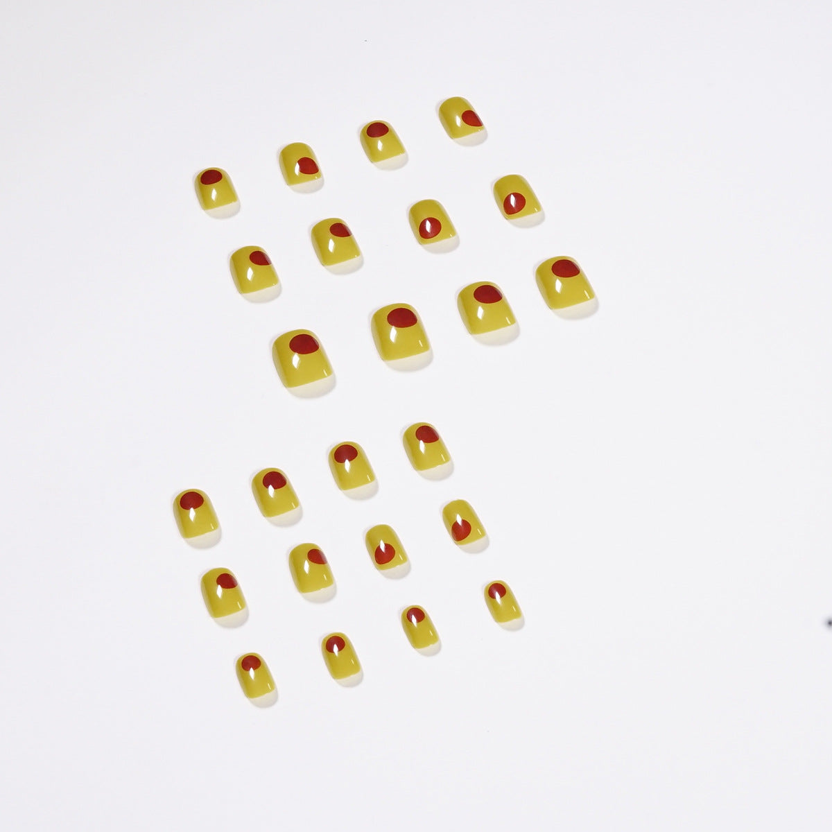 Mung bean yellow short Press on nails graffiti  contrasting nail pieces  Press on  wholesale fake nail nails｜365nails
