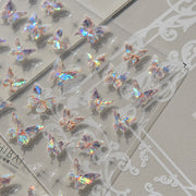 Holographic Fairy Butterfly: "Ethereal Crystal Butterfly" – 5D Embossed Nail Sticker