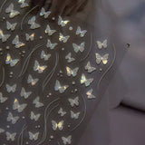 Holographic Butterfly Nail Stickers – 3D Embossed Iridescent Set