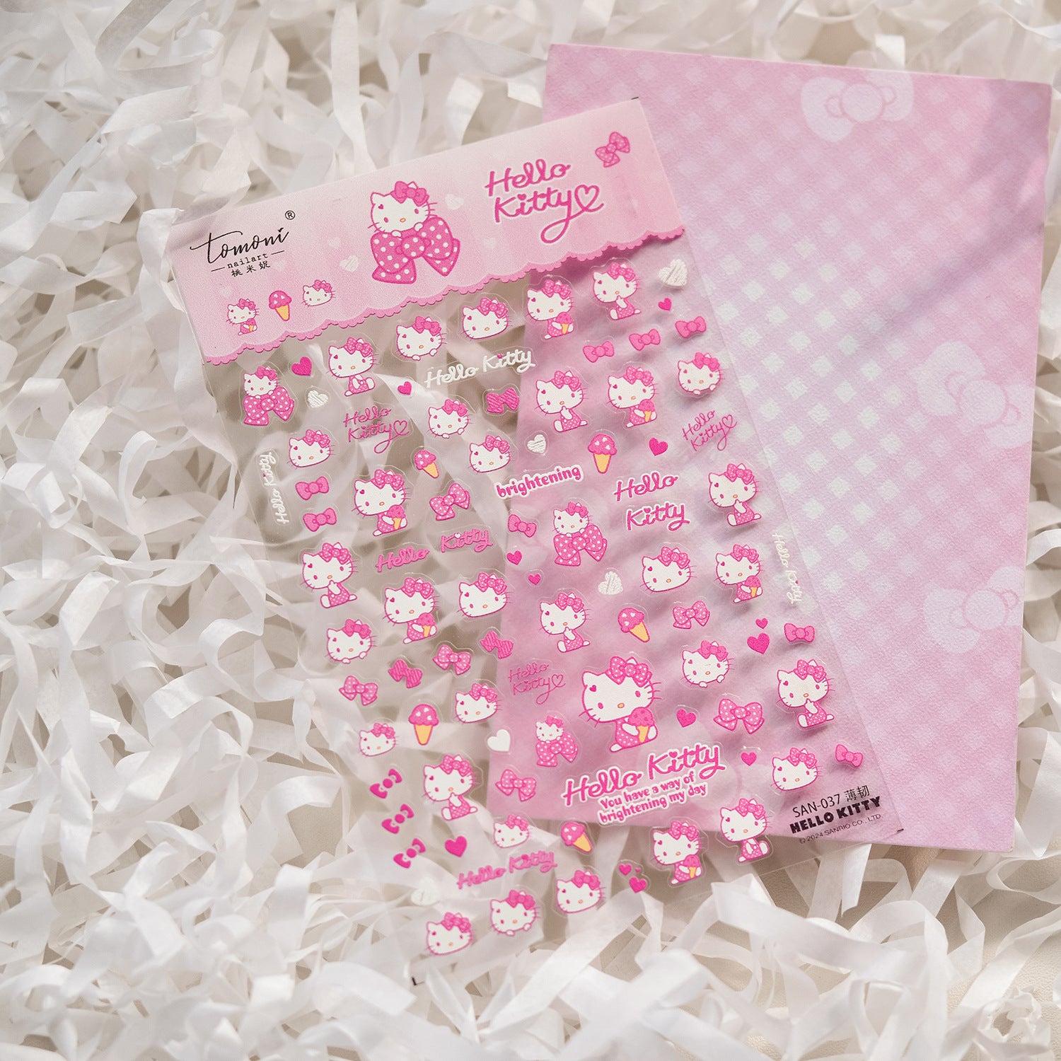 Hello Kitty Pink Bow Collection: "Sweet Kitty" – 3D Embossed Nail Sticker