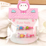 Children's multi-colored flower cartoon nail art 3D three-dimensional children's nail patch 10 pieces bow wear nail