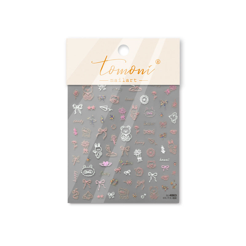 365nails: "Kawaii Animal Outline" – Nail Art Stickers