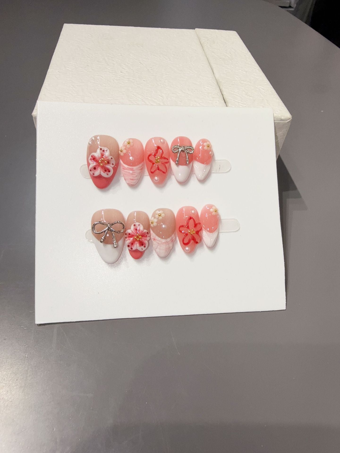 365nails: "Candy Blossom" – 3D Flower Handmade Coffin Nails