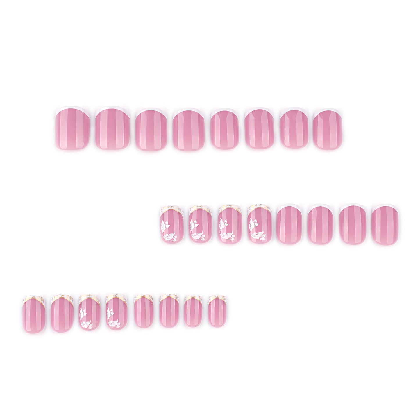 Europe and the United States wear nail summer gentle white flower nail art short square nail art  finished product wholesale｜365nails
