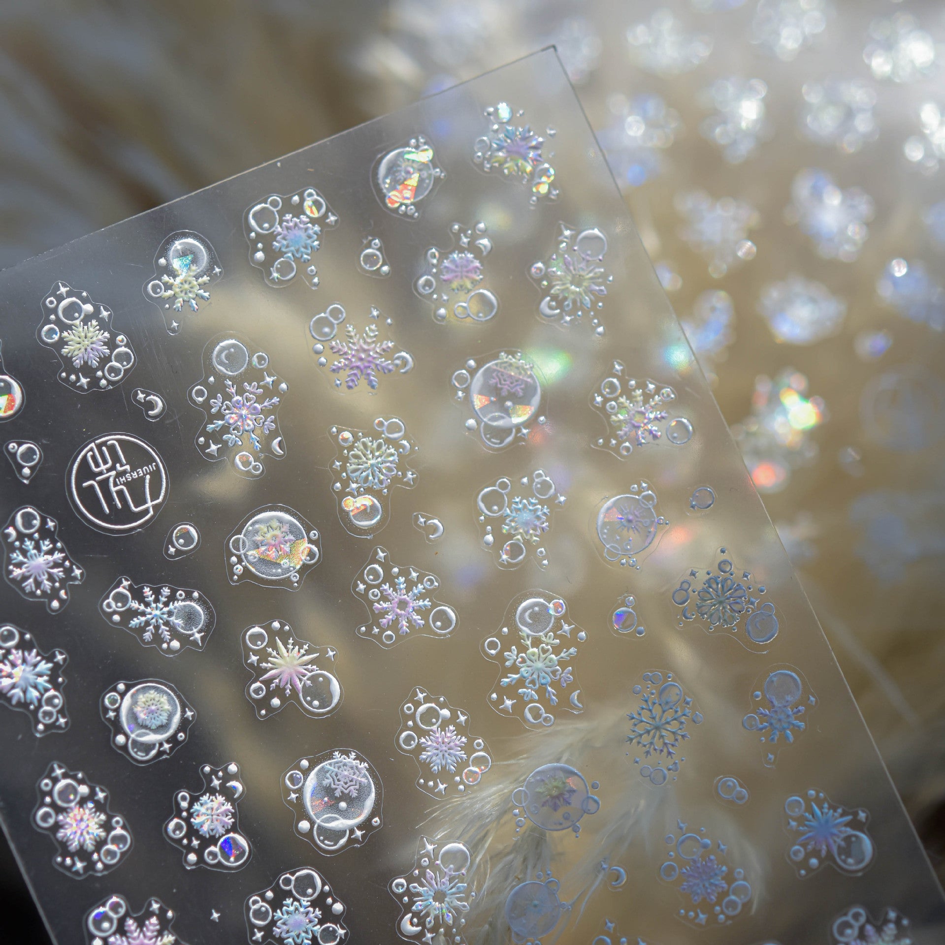 365nails : « Flocon de neige holographique à bulles » – Autocollants pour ongles