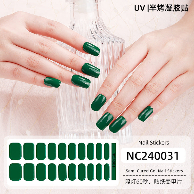 Semi-Cured Gel Nail Strips Pure Color Vibrant Multi-Shade Glossy Set (MOQ=3)