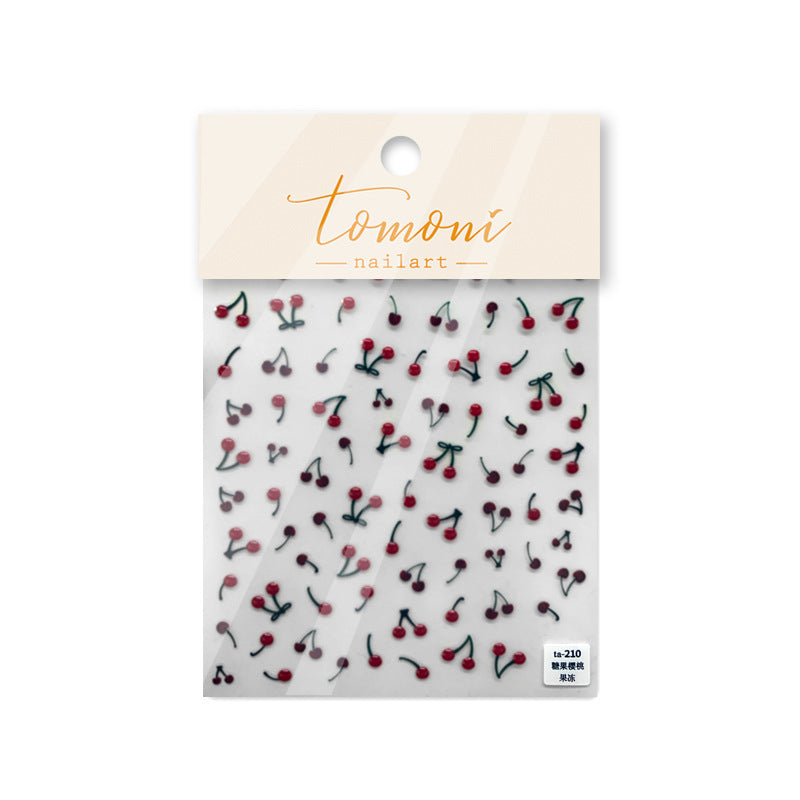 Jelly Cherry: "Sweet Summer Berry" – 5D Embossed Nail Sticker