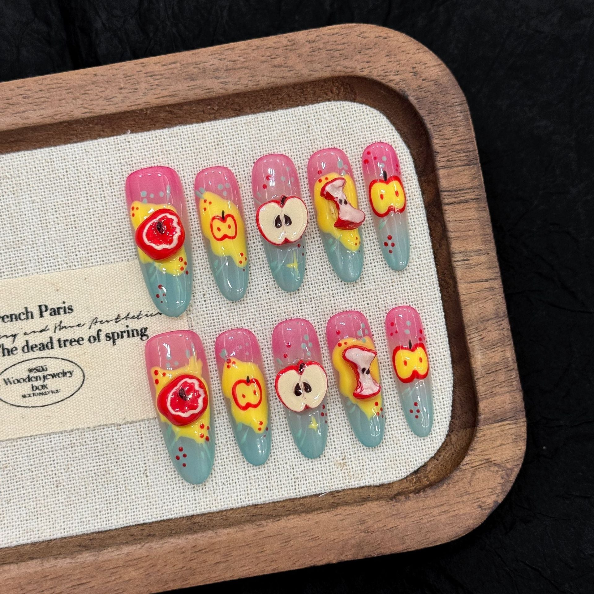 365nails: "Apple Party" – 3D Watermelon & Fruit Art Coffin Nails