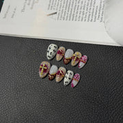365nails: 고딕 무드 – 수제 3D 체크 아몬드형 네일