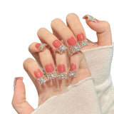 Crystal Coral Duckbill Press On Nails