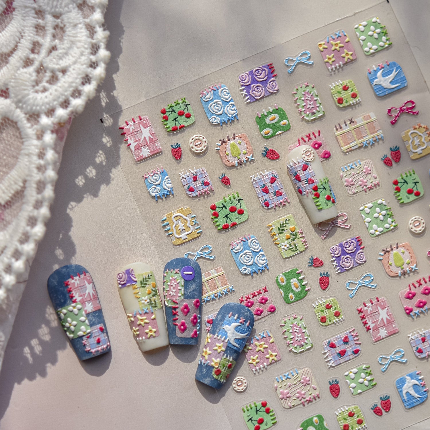 Christmas Mini Nail Patch Collection: "DIY Festive Mini Nail Patch" – 3D Embossed Nail Sticker