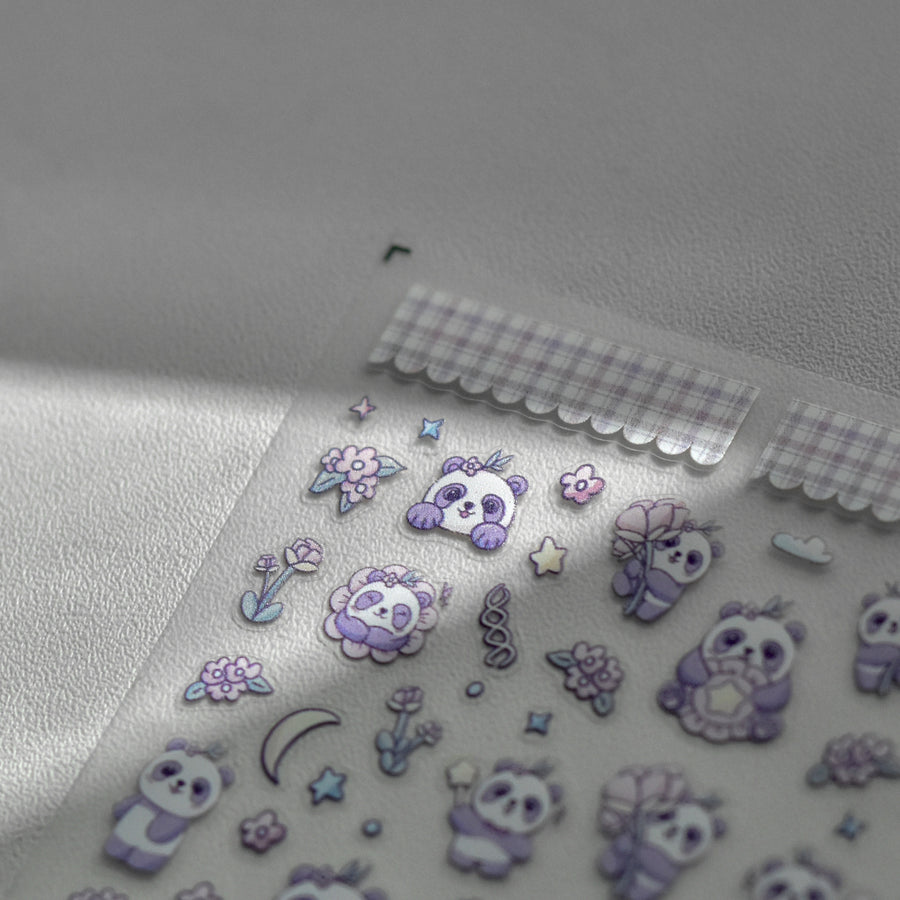 365nails: "Cute Purple Panda Flower Moon" – nail art stickers