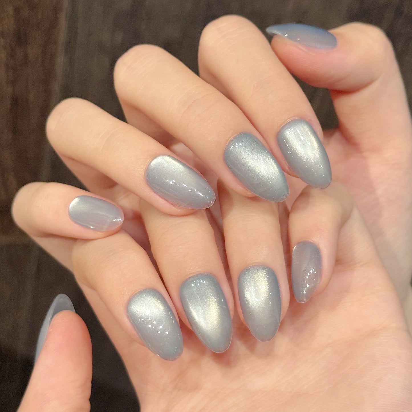 Shimmer Frost Blue Press On Nails
