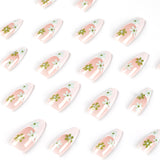 French white edge cute flower press on nails fresh detachable 24 pieces nail art fake nail nail finished product wholesale｜365nails