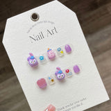 Cute Cartoon Kids Press On Nails Set