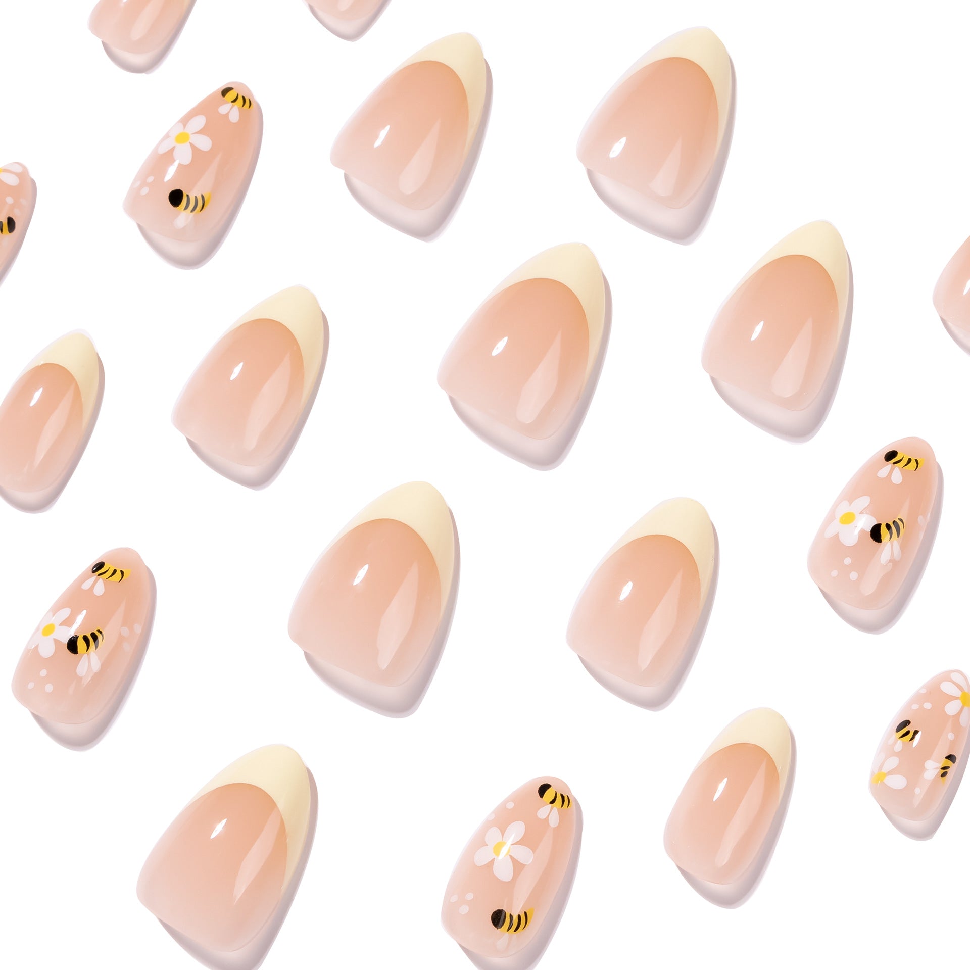 "Spring Daisy & Honey Bee" - Precision Crafted Press-On Nails