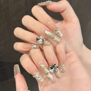 365nails: "Elegant Awakening" – 3D Crystal & Cat Eye Stiletto Nails