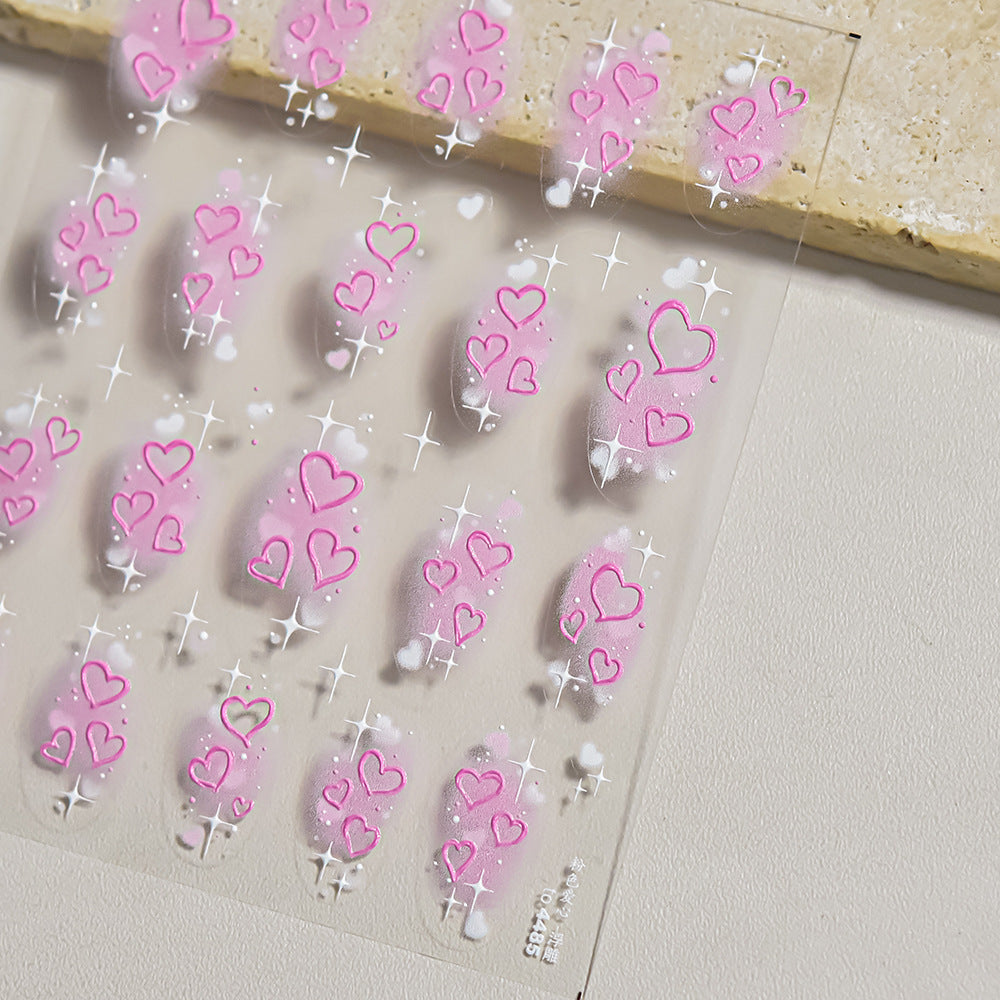 365nails: "Pink Gradient Heart" – nail art stickers