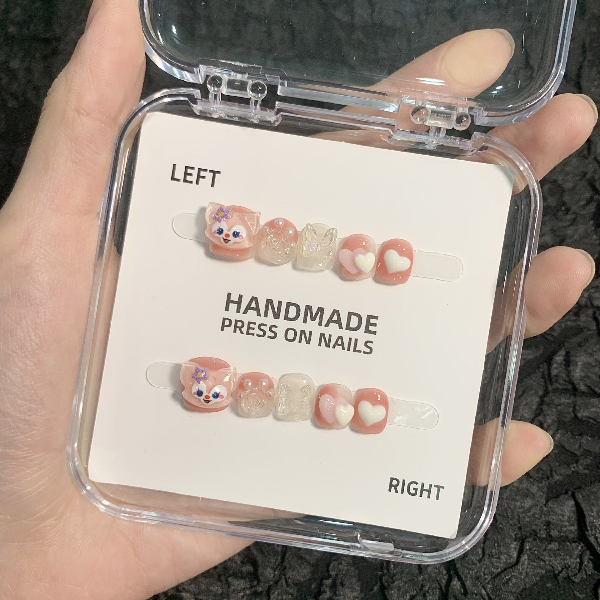 可愛迷你卡通兒童穿戴甲綜合盒