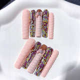 Rainbow Crystal Texture Press On Nails