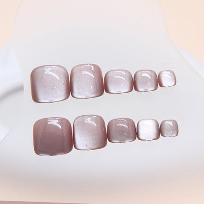 Chaser cat eye  and Press-on toenails  Toenail  Purple Solid Color  24 Pieces｜365nails