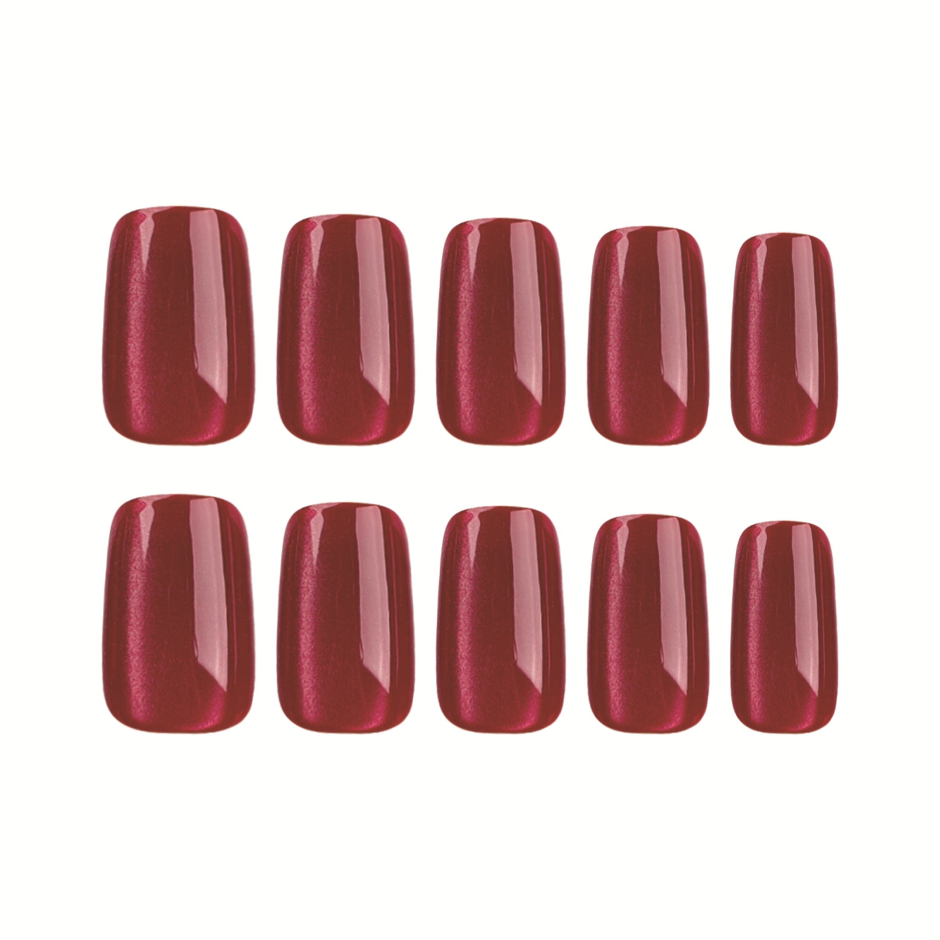New Year's cat eye red solid color  short autumn and winter white simple nail art removable  factory ｜365nails