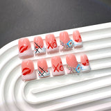 Pink Love Letter Graphic Press On Nails