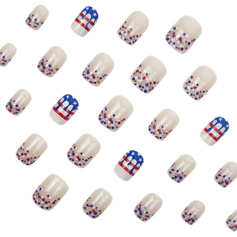 365nails: "Gingham Gala" – Retro Printed Plaid & French Short Oval Nails