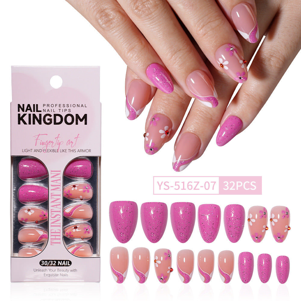 "Spring Daisy French" - Floral 32Pcs Press-On Nails Set