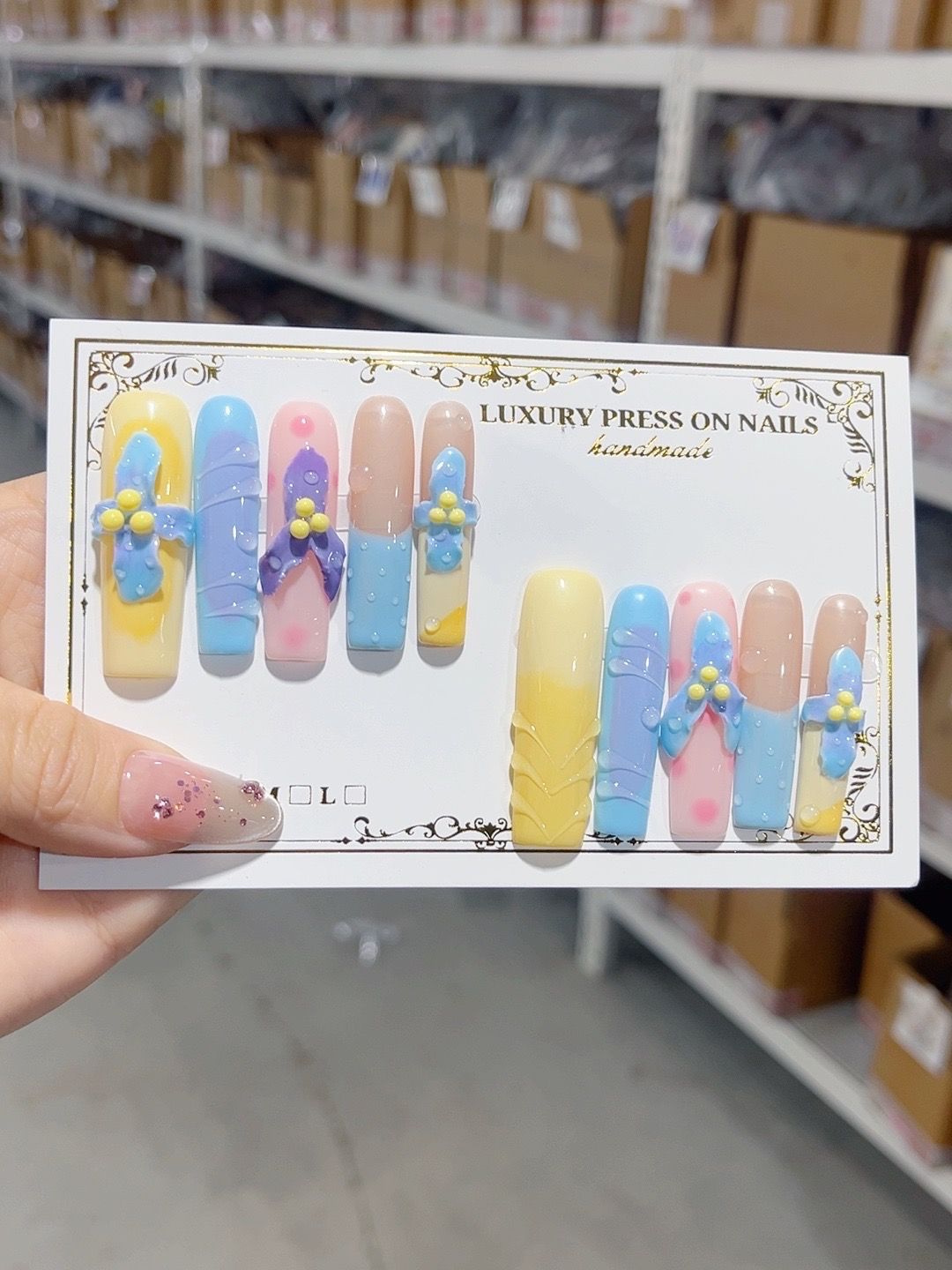 Pastel Dream Bow Sculpted Press On Nail Set