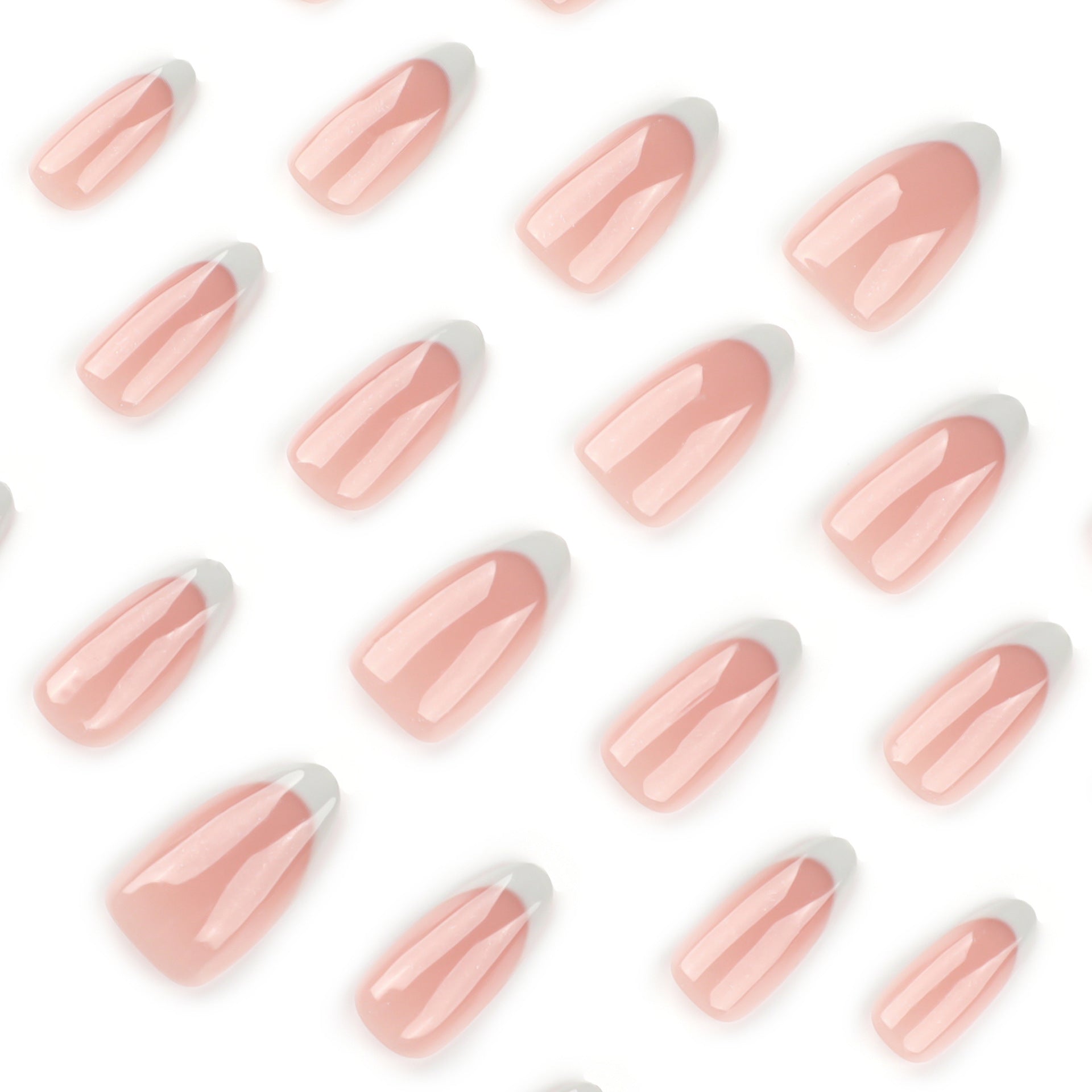 New French White Hot-Selling Almond press-on nails