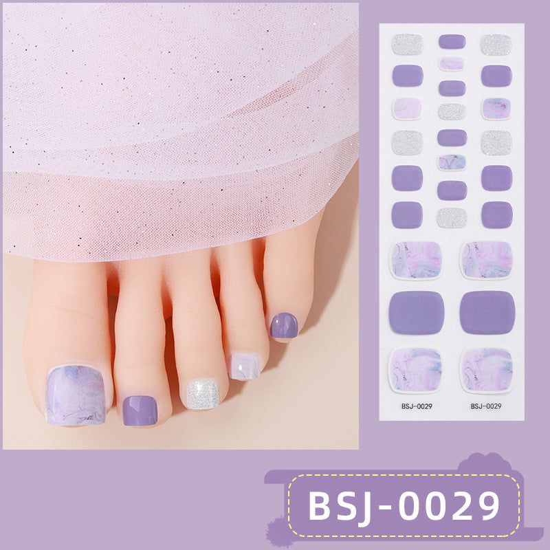 Semi-Cured Gel Nail Strips 3D Soft Glossy Toe Design (MOQ=3)