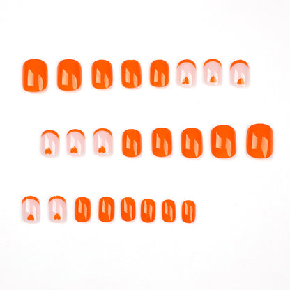 French Love Press on nails Orange Orange nails ｜365nails