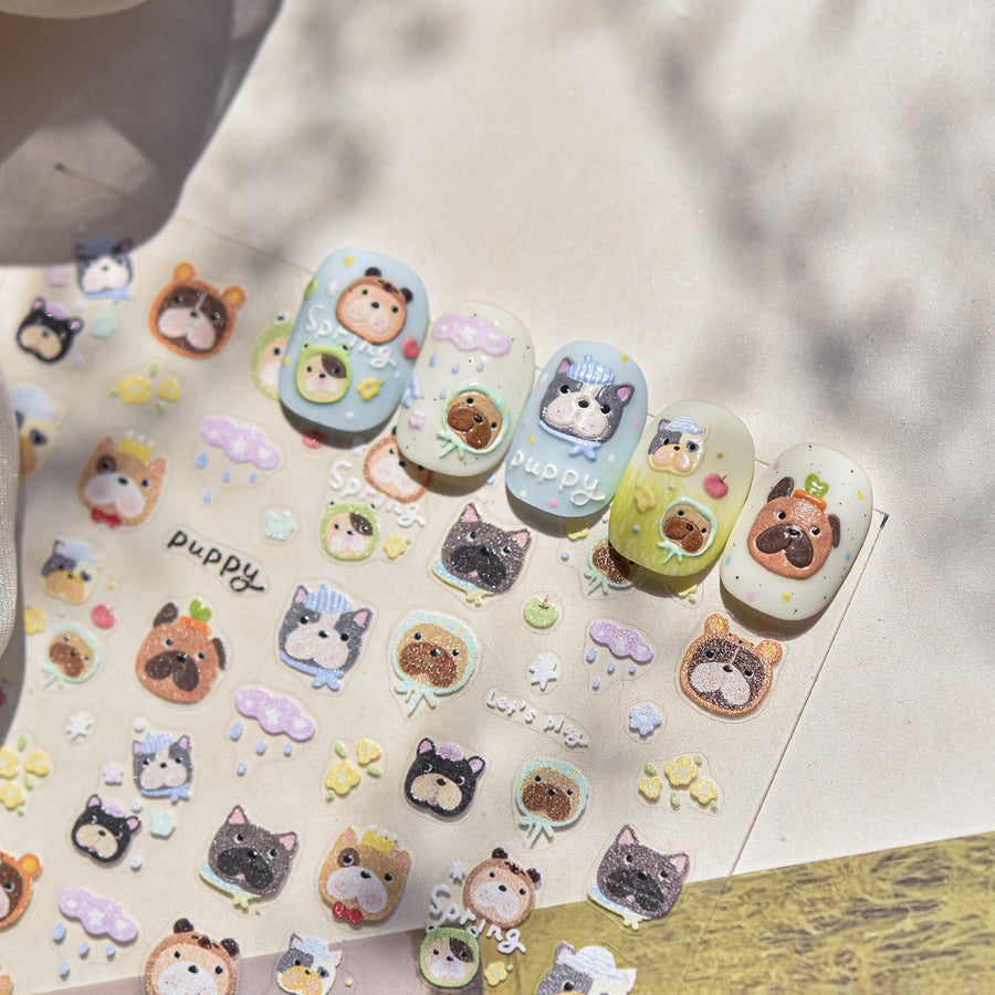 365nails: "귀여운 강아지 & 친구들" – 네일 아트 스티커