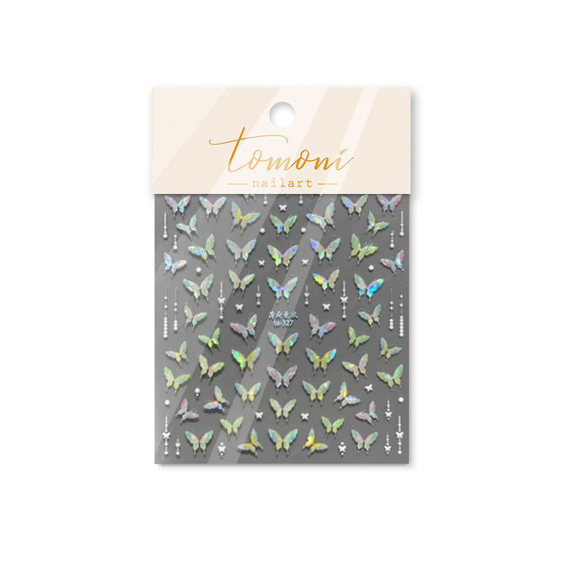 365nails: "Borboleta Holográfica Furta-cor" – Adesivos para Unhas