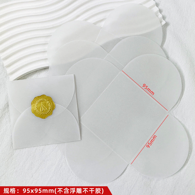 半透明玻璃紙信封，附金色封口 (MOQ=20)