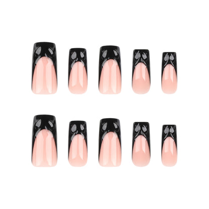 Factory direct supply French nail products wholesale 3D wearable manicure fake nails simple square wearable nail｜365nails