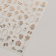 365nails: "Gold Foil Rose & Bow Sticker Set"