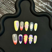 365nails: "서머 브리즈" – 3D 플로럴 & 그라데이션 수제 아몬드형 네일