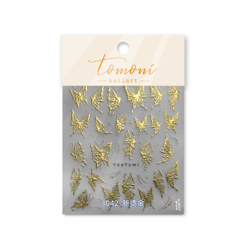 365nails 全息銀色蝴蝶 美甲貼紙