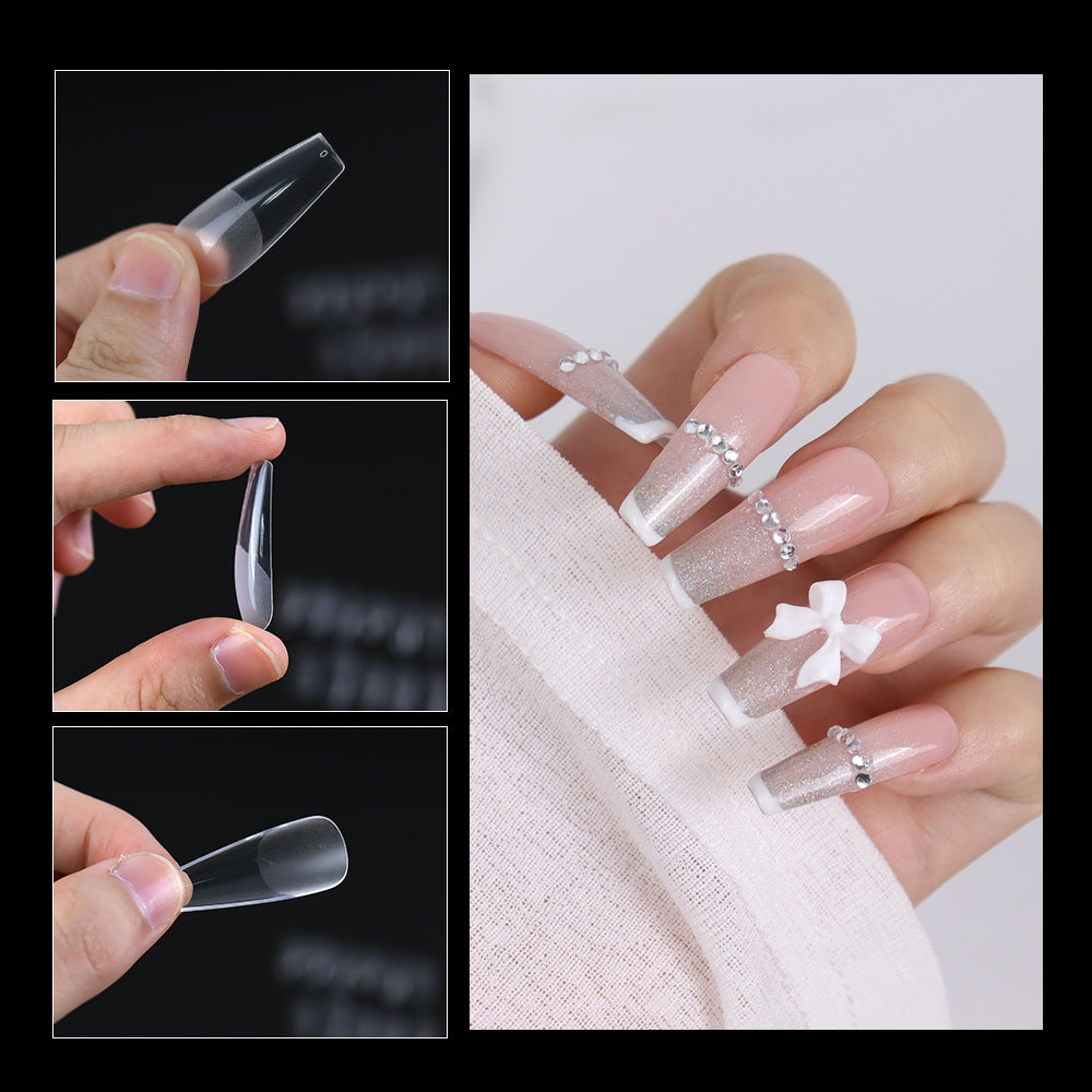 365nails 504 PEÇAS Unhas Postiças Meio-Fosco Seamless | Kit de Extensão de Unhas Ultrafinas com Vários Formatos