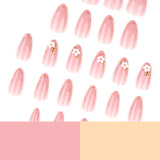 Soft Almond Yellow French Tips Glossy Everyday Press-On Nails