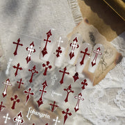 Gothic Cross: "Lohengrin" – 5D Embossed Nail Sticker